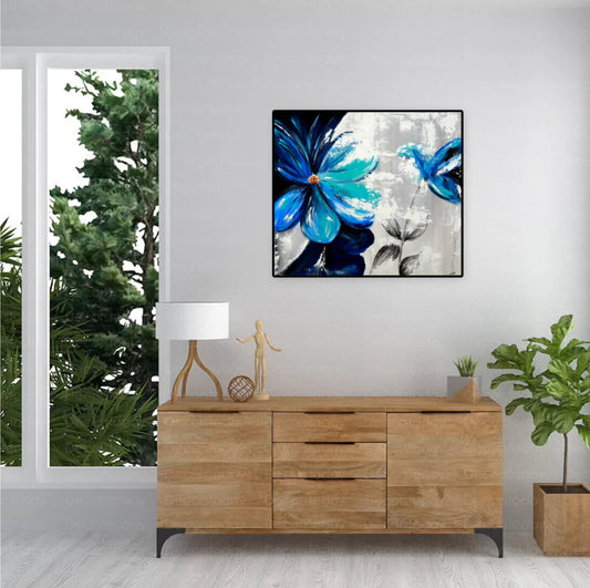 Abstract Blue Flowers